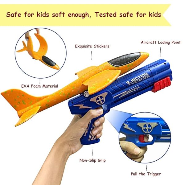 Airplane Toy Flying Toy for Kids One-Click Ejection Mode Glider Catapult Plane - Image 3