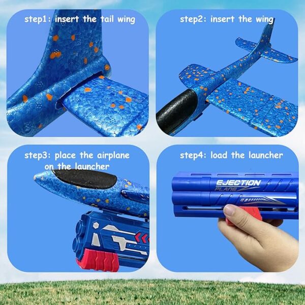 Airplane Toy Flying Toy for Kids One-Click Ejection Mode Glider Catapult Plane - Image 6