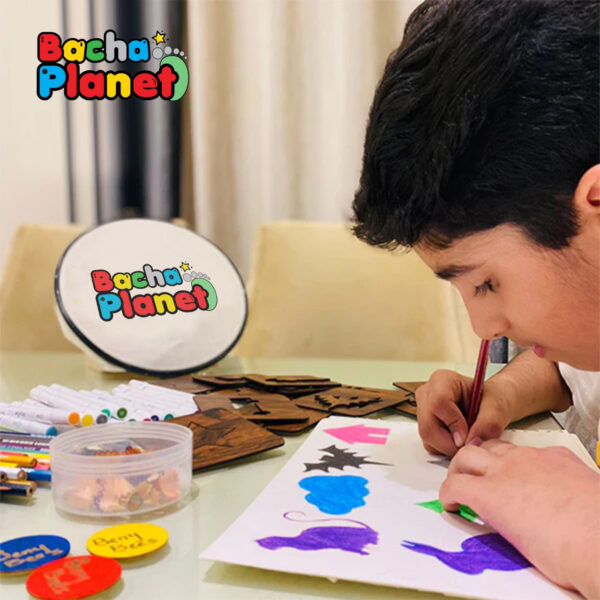 24 Pieces Kids Wooden Drawing Stencils Kit With Puzzle - Image 7