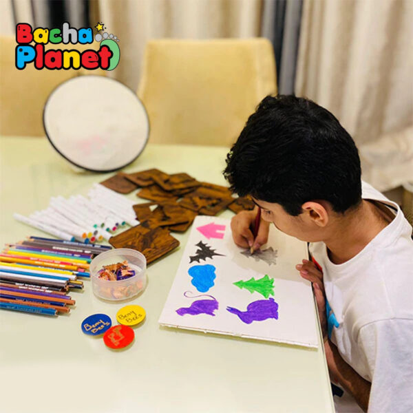 24 Pieces Kids Wooden Drawing Stencils Kit With Puzzle - Image 9