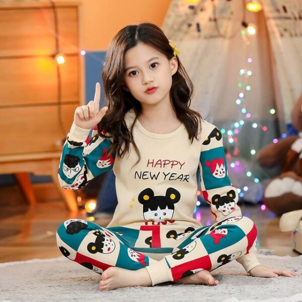 Beautiful Multicolour for New Year 2025 Printed Full Sleeves Suit for Kids