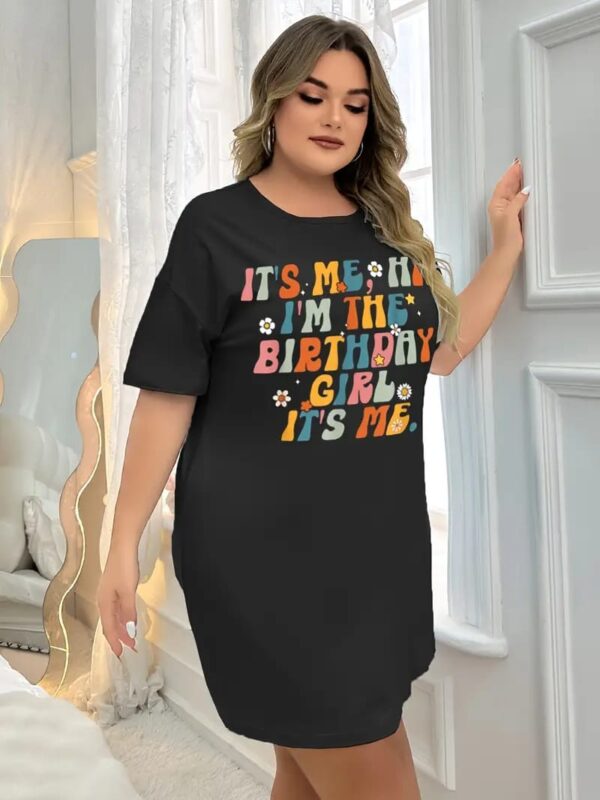 Black Birthday Girl Print Long Shirt For Women - Image 2