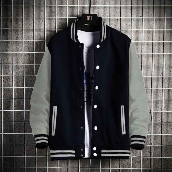 Base Ball Jacket For Men & Boys - Black & Grey