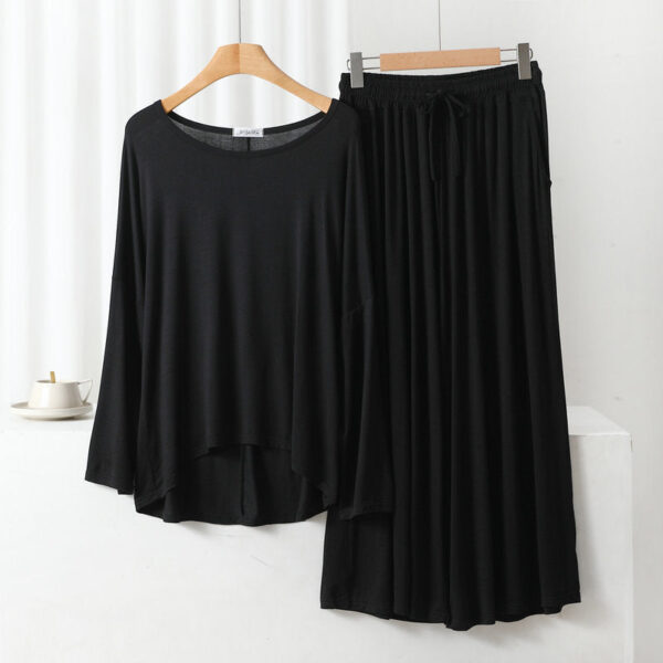 Deep Black Tee & Palazzo Set - Image 3