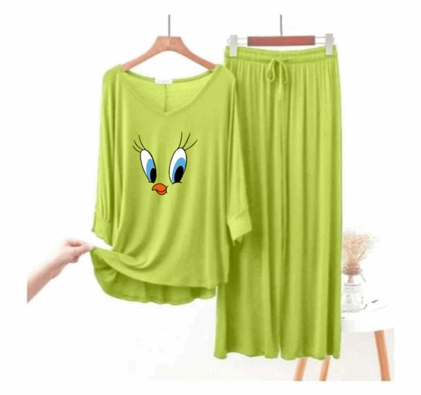 Lemon Green Daffy Duck - Night Dress & Loungewear for Women & Girls (PJ Suit)