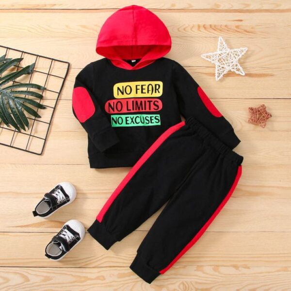 NO FEAR NO LIMIT Printed Sweatshirt With Trouser Tracksuit With Hoodie For Kids(Baby & Baba Both) - Image 2