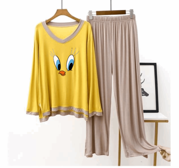 Yellow Daffy Duck T Shirt with Contrast Trouser PJ Set - Image 2